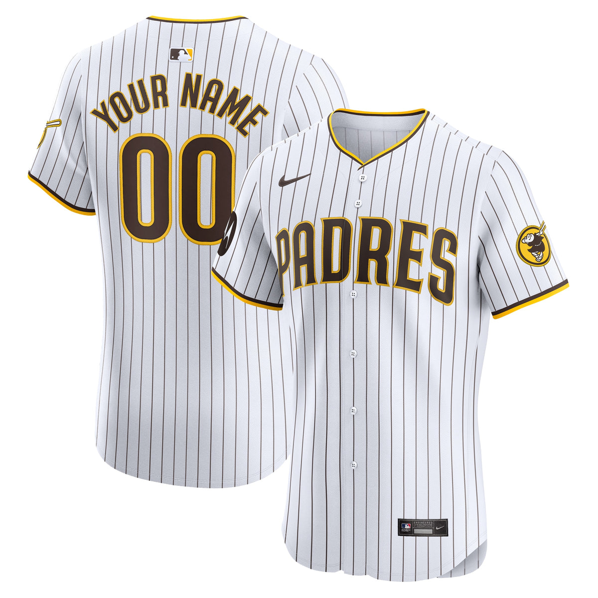 San Diego Padres Nike Home Elite Custom Patch Jersey White