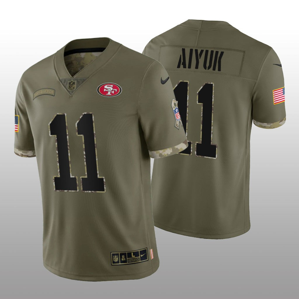 San Francisco 49ers Brandon Aiyuk Olive Limited Jersey Salute To Service Men's