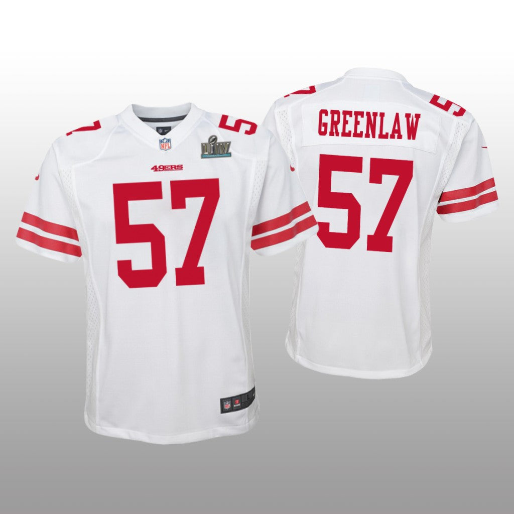 San Francisco 49ers Dre Greenlaw White Game Jersey Super Bowl LIV Youth