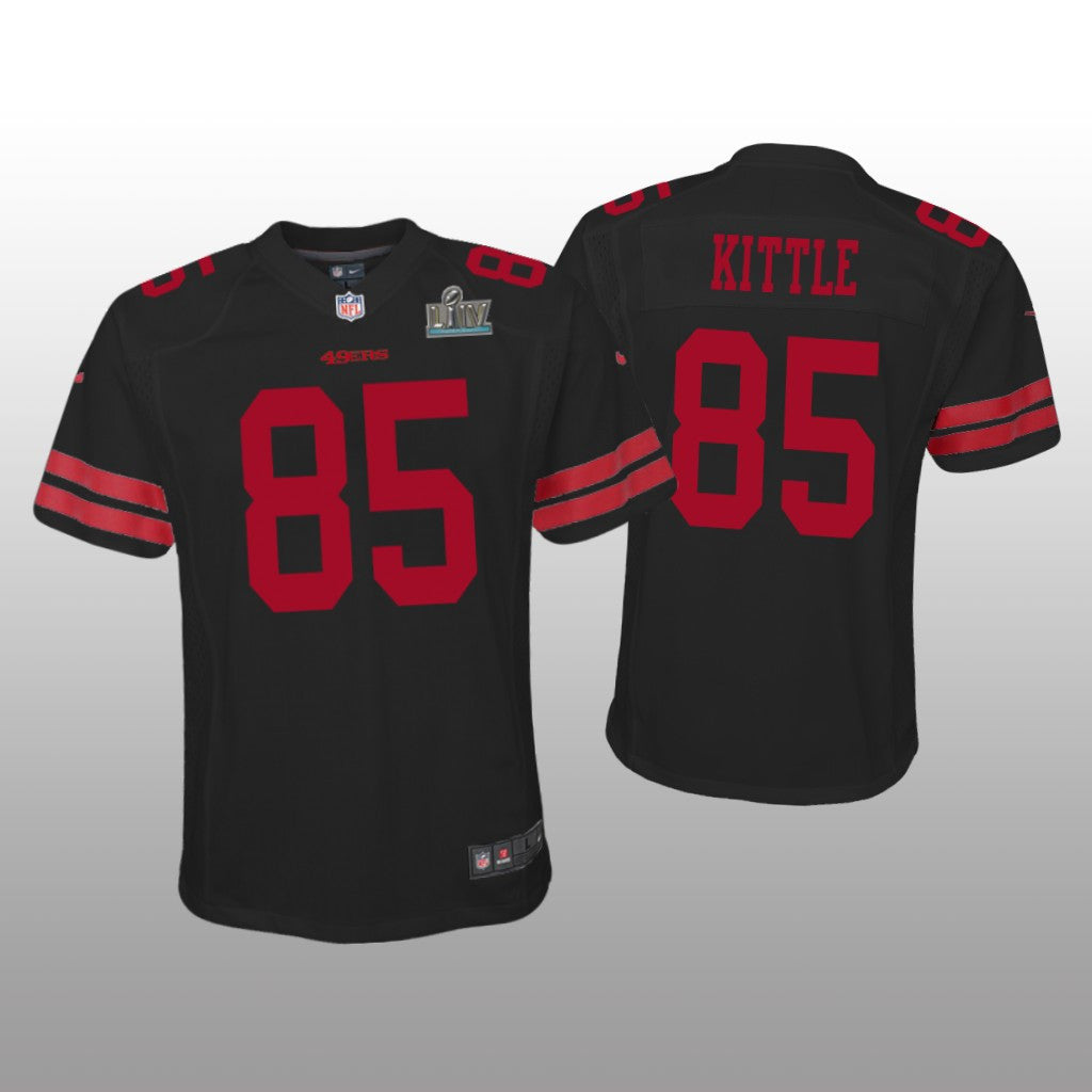 San Francisco 49ers George Kittle Black Game Jersey Super Bowl LIV Youth