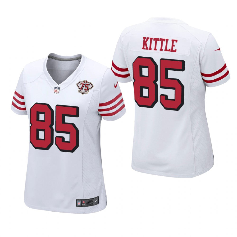 San Francisco 49ers George Kittle White Alternate Game Jersey 75th Anniversary Women's
