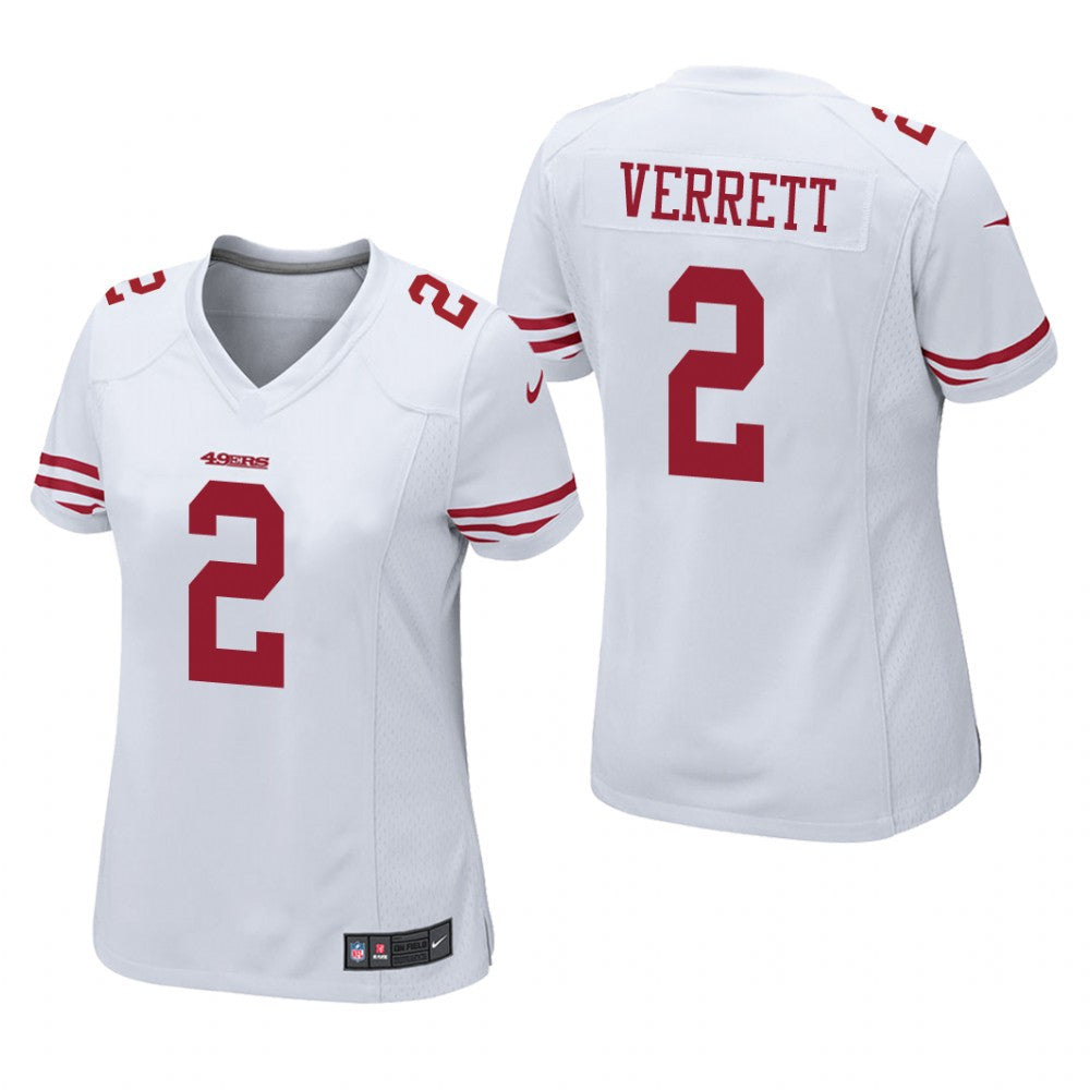 San Francisco 49ers Jason Verrett White Jersey Game Women's