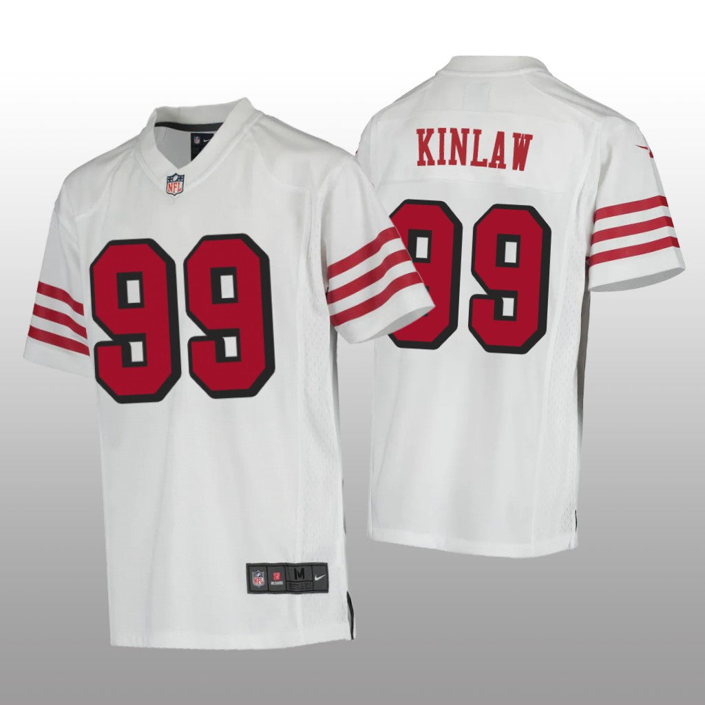 San Francisco 49ers Javon Kinlaw White Jersey Color Rush Game Youth