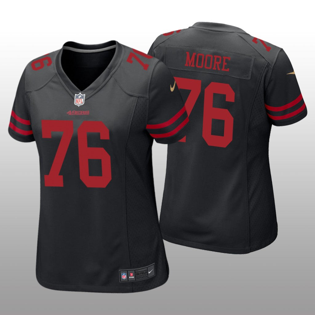 San Francisco 49ers Jaylon Moore Black Jersey Game Women's