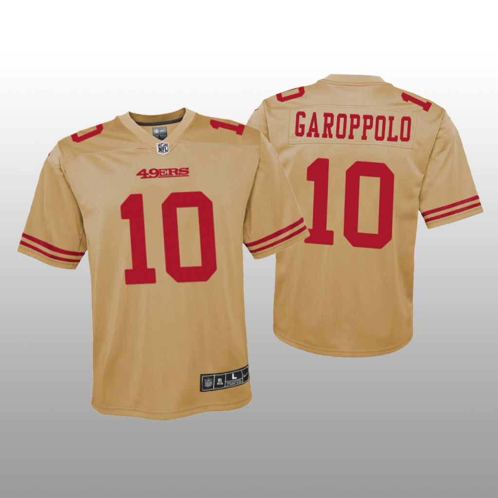 San Francisco 49ers Jimmy Garoppolo Gold Jersey Inverted Game Youth