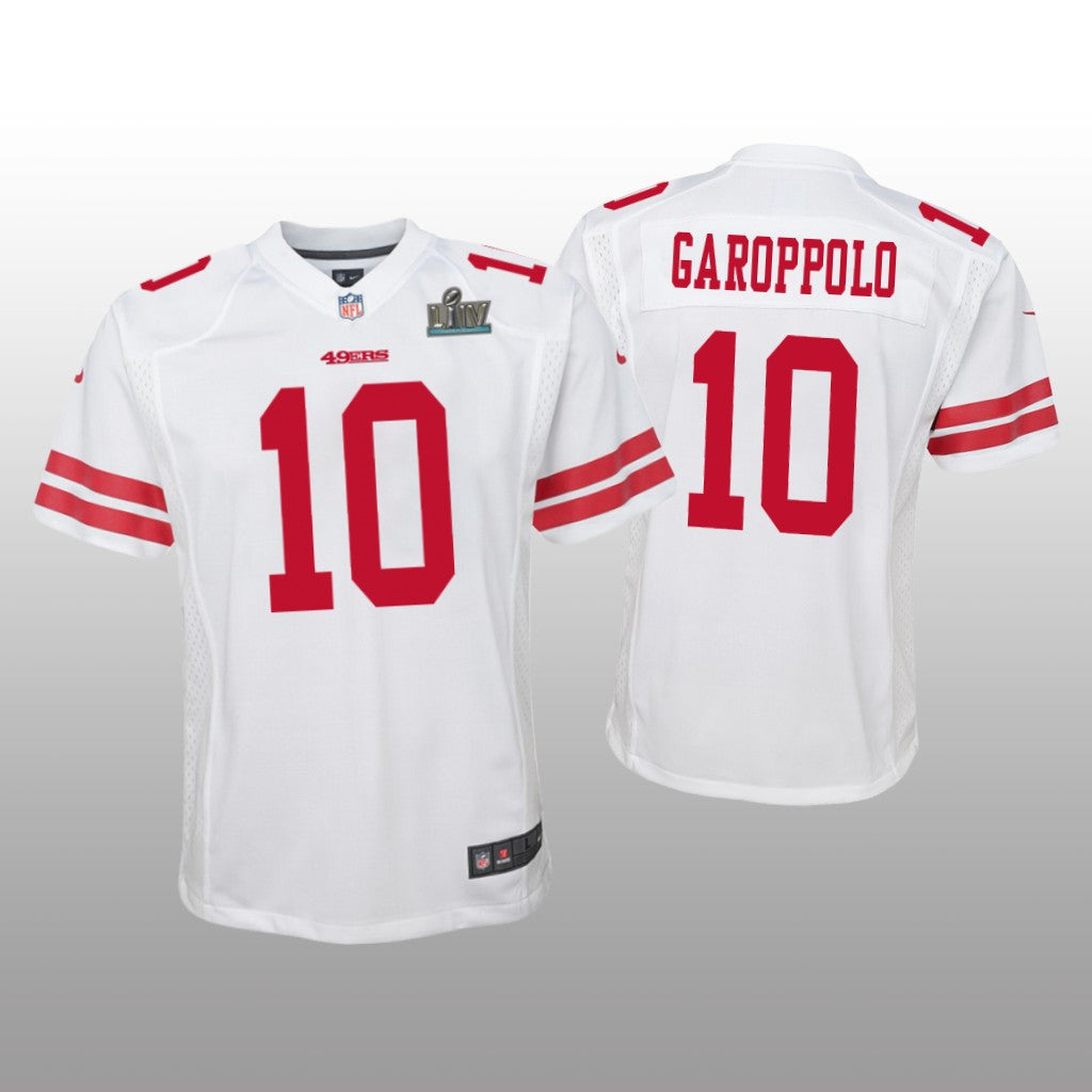 San Francisco 49ers Jimmy Garoppolo White Game Jersey Super Bowl LIV Youth