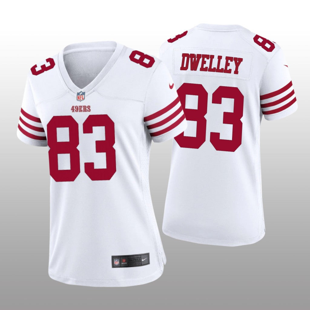 San Francisco 49ers Ross Dwelley White Jersey Game Women's