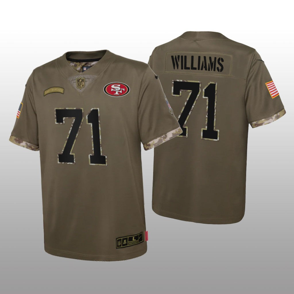 San Francisco 49ers Trent Williams Olive Limited Jersey Salute To Service Youth