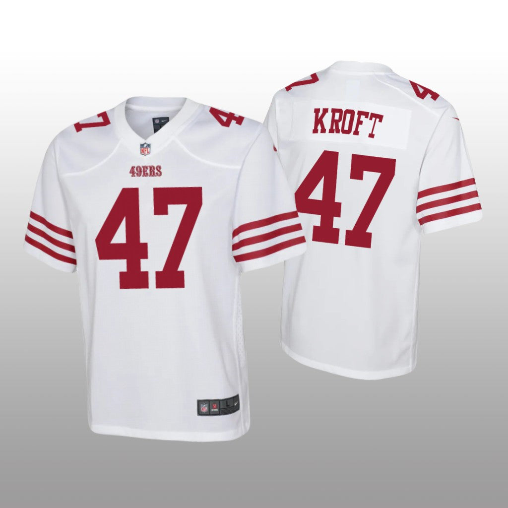 San Francisco 49ers Tyler Kroft White Jersey Game Youth