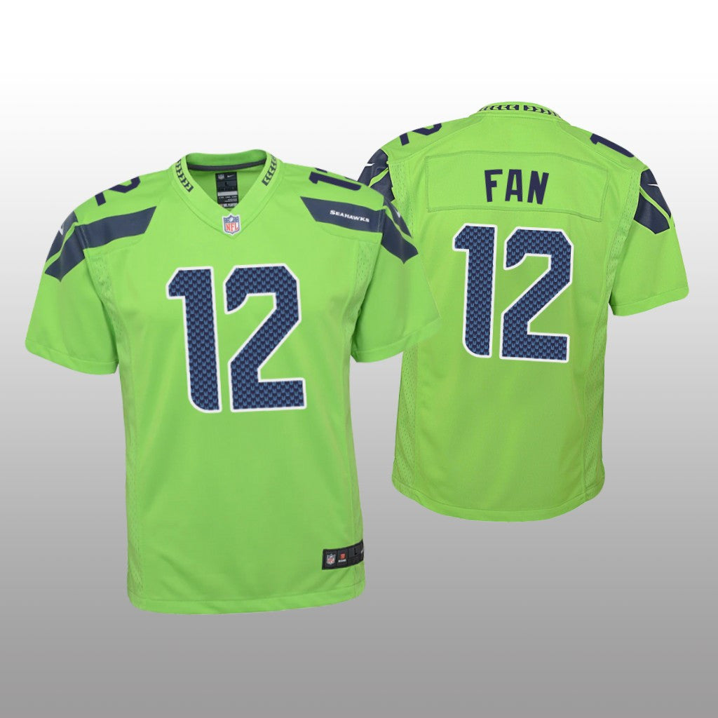 Seattle Seahawks 12th Fan Green Jersey Game Youth