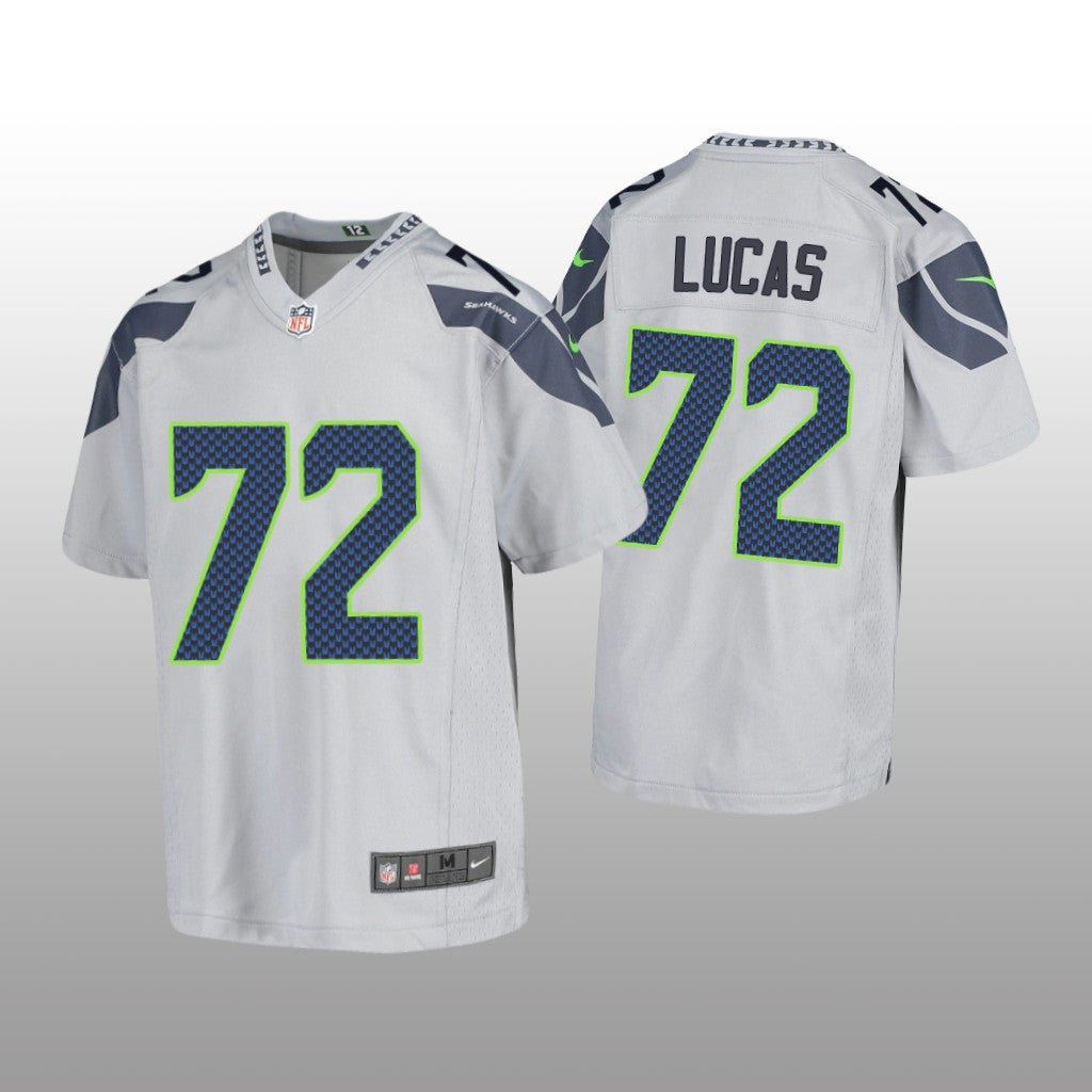 Seattle Seahawks Abraham Lucas Gray Jersey Game Youth