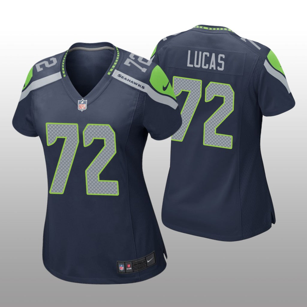 Seattle Seahawks Abraham Lucas Navy Jersey Game Women's