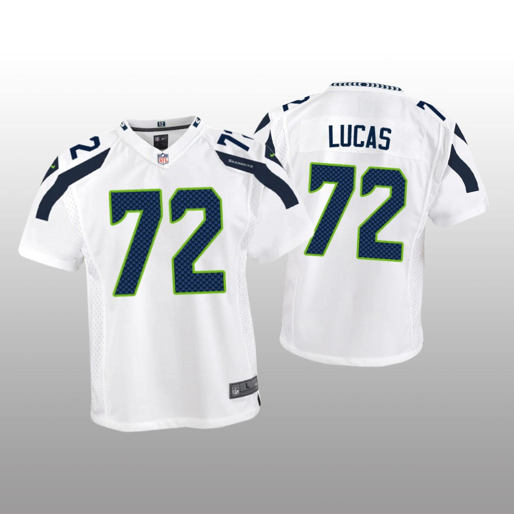 Seattle Seahawks Abraham Lucas White Jersey Game Youth