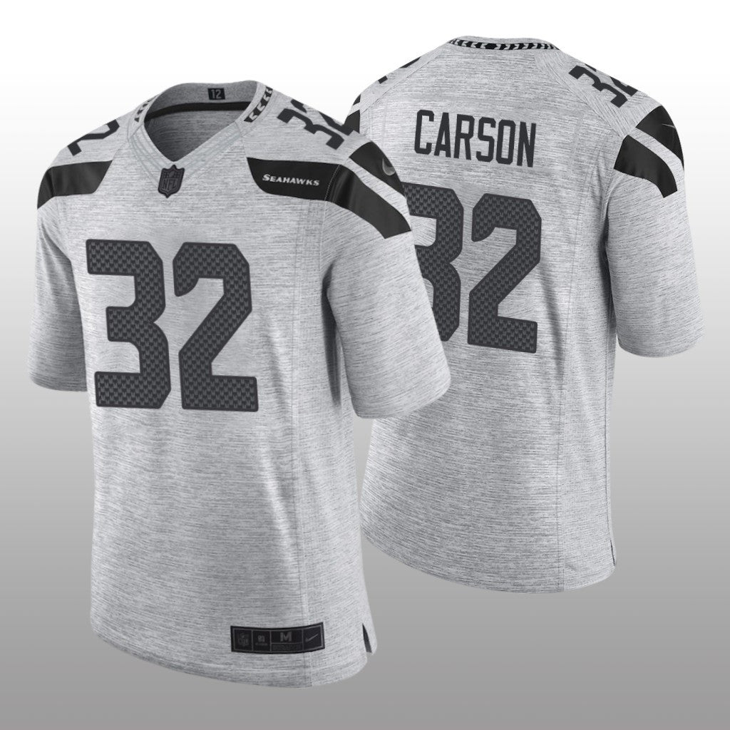 Seattle Seahawks Chris Carson Gray Jersey Gridiron Gray Limited