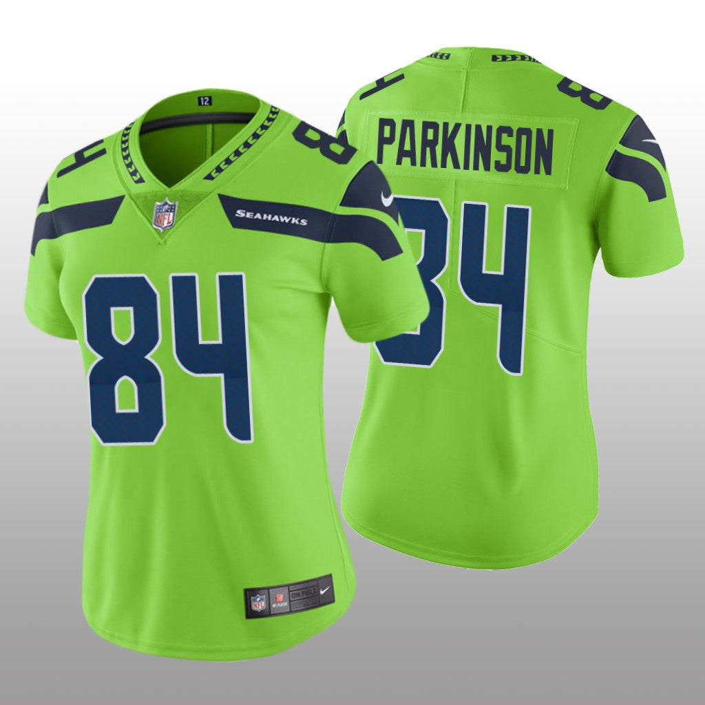 Seattle Seahawks Colby Parkinson Green Jersey Color Rush Limited Women's
