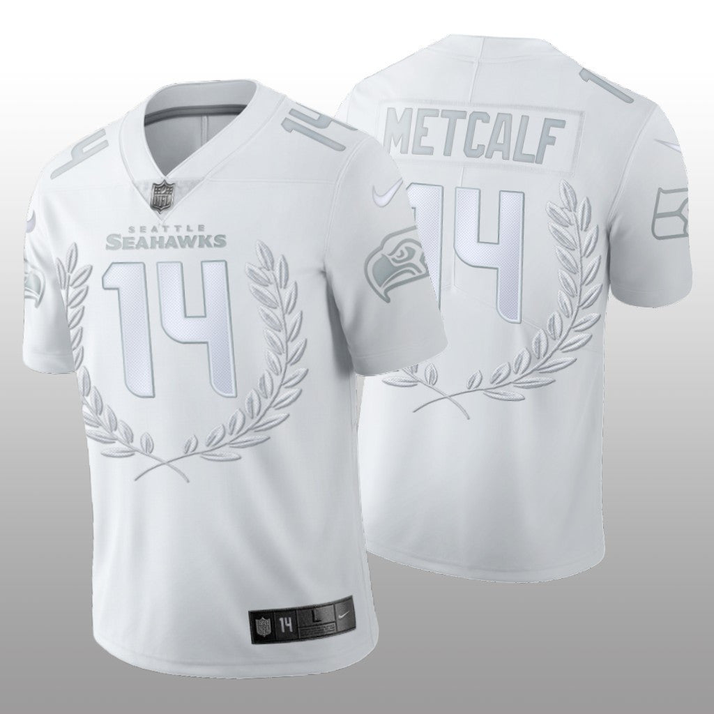 Seattle Seahawks D.K. Metcalf White Jersey Platinum Limited