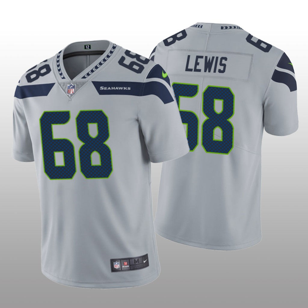 Seattle Seahawks Damien Lewis Gray Jersey Vapor Limited Men's