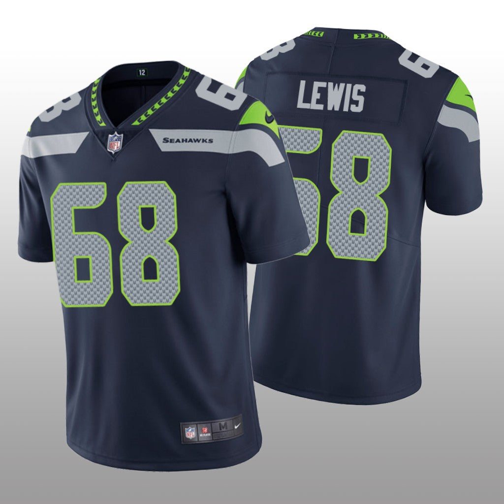 Seattle Seahawks Damien Lewis Navy Jersey Vapor Limited Men's