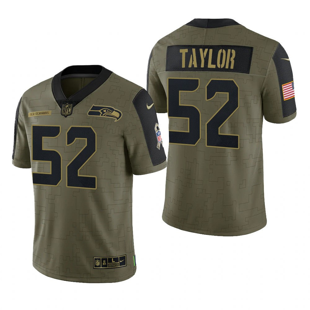 Seattle Seahawks Darrell Taylor Olive Limited Jersey Salute To Service Men's