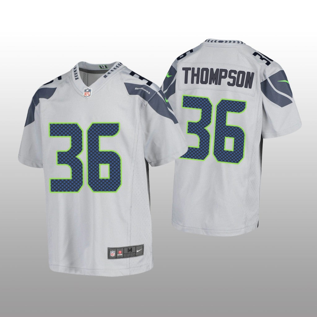 Seattle Seahawks Darwin Thompson Gray Jersey Game Youth