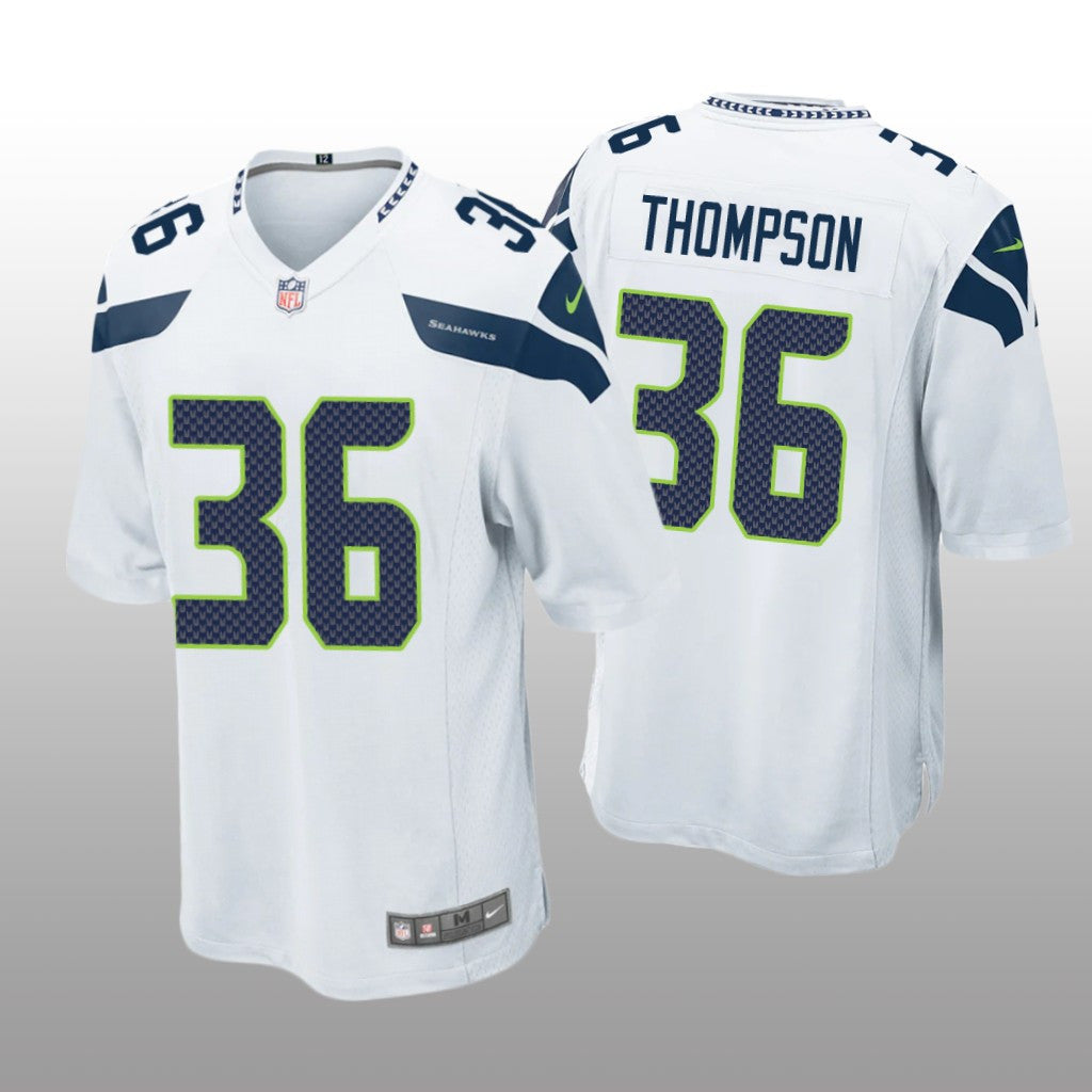 Seattle Seahawks Darwin Thompson White Jersey Game Men's