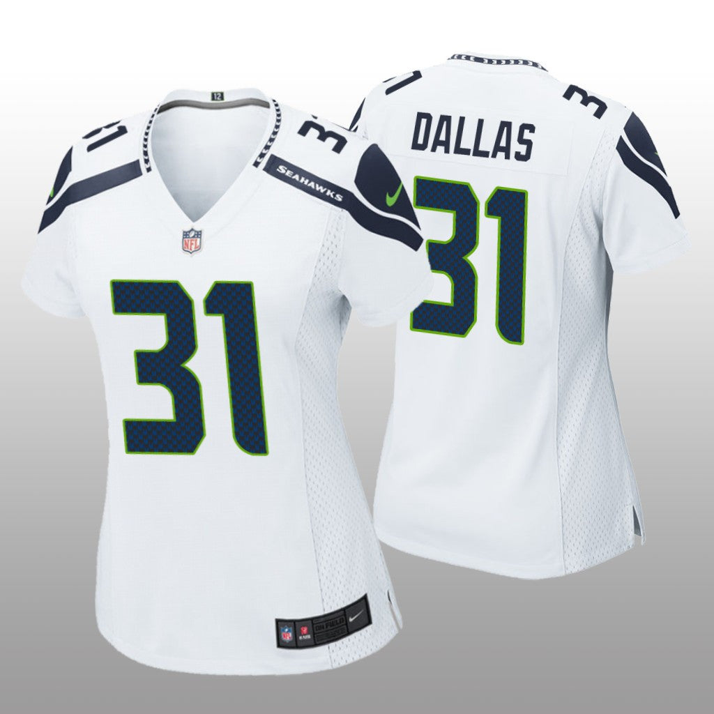 Seattle Seahawks DeeJay Dallas White Jersey Game Women's