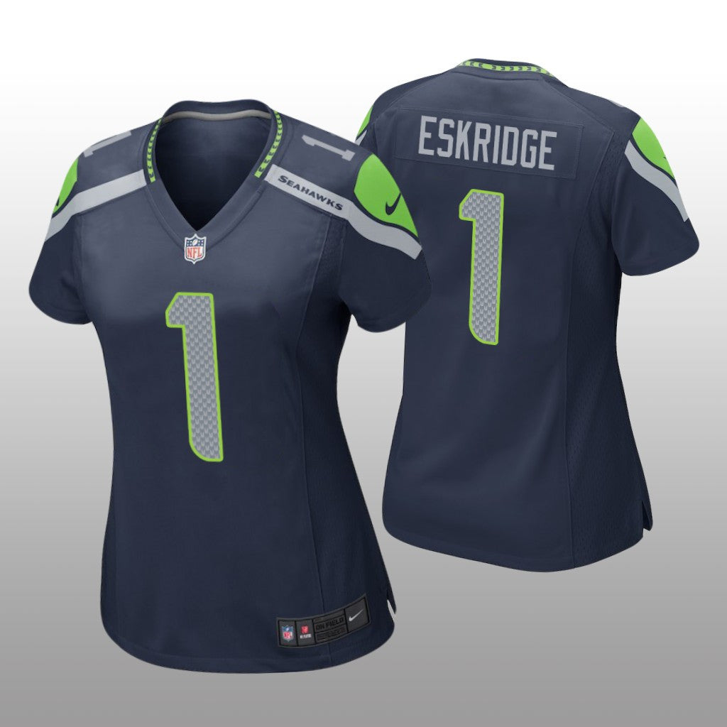 Seattle Seahawks D&'Wayne Eskridge Navy Jersey Game Women's
