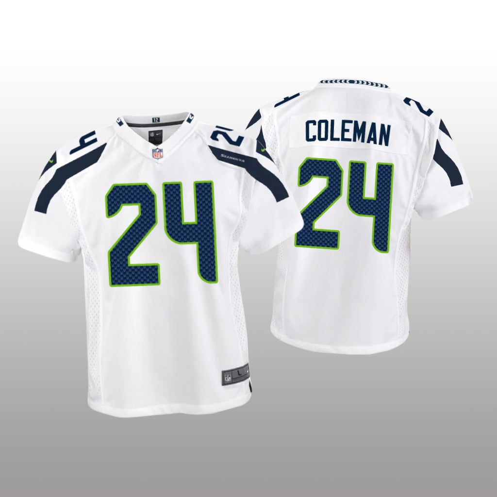 Seattle Seahawks Justin Coleman White Jersey Game Youth