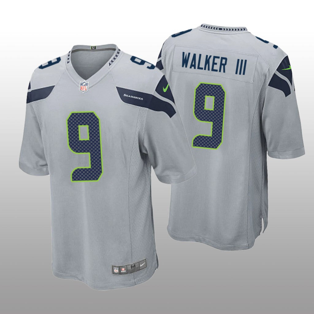 Seattle Seahawks Kenneth Walker III Gray Jersey Game Men's