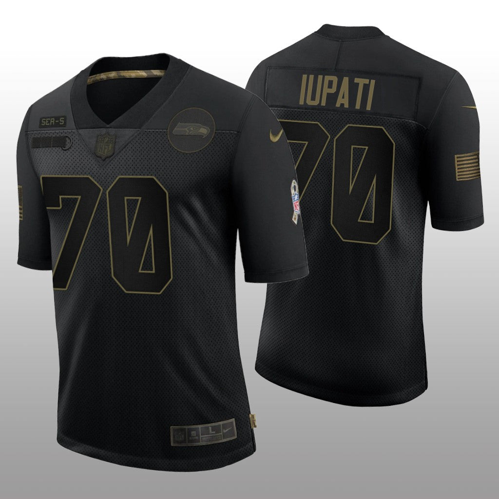 Seattle Seahawks Mike Iupati Black Limited Jersey Salute to Service Men's