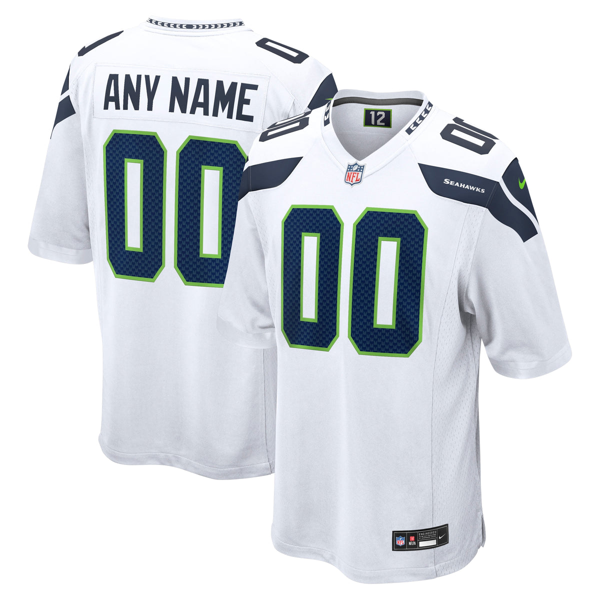 Seattle Seahawks Nike Custom Game Jersey White