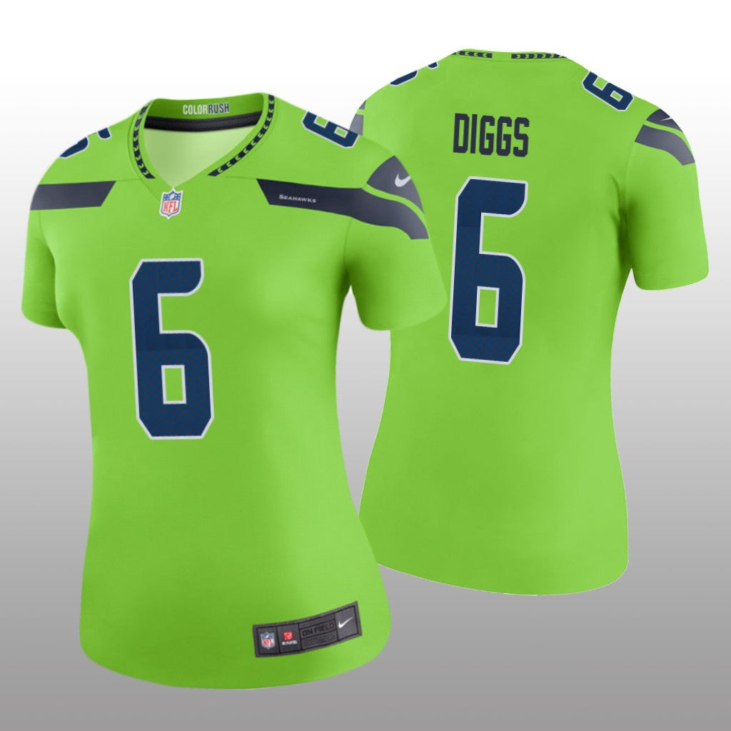 Seattle Seahawks Quandre Diggs Green Jersey Color Rush Legend Women's