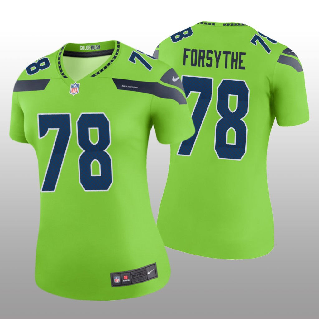 Seattle Seahawks Stone Forsythe Green Jersey Color Rush Legend Women's