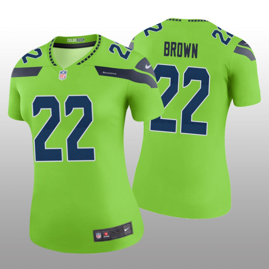 Seattle Seahawks Tre Brown Green Jersey Color Rush Legend Women's