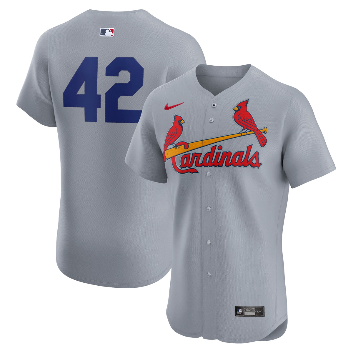 St. Louis Cardinals Nike Road 2024 Jackie Robinson Day Elite Jersey Gray