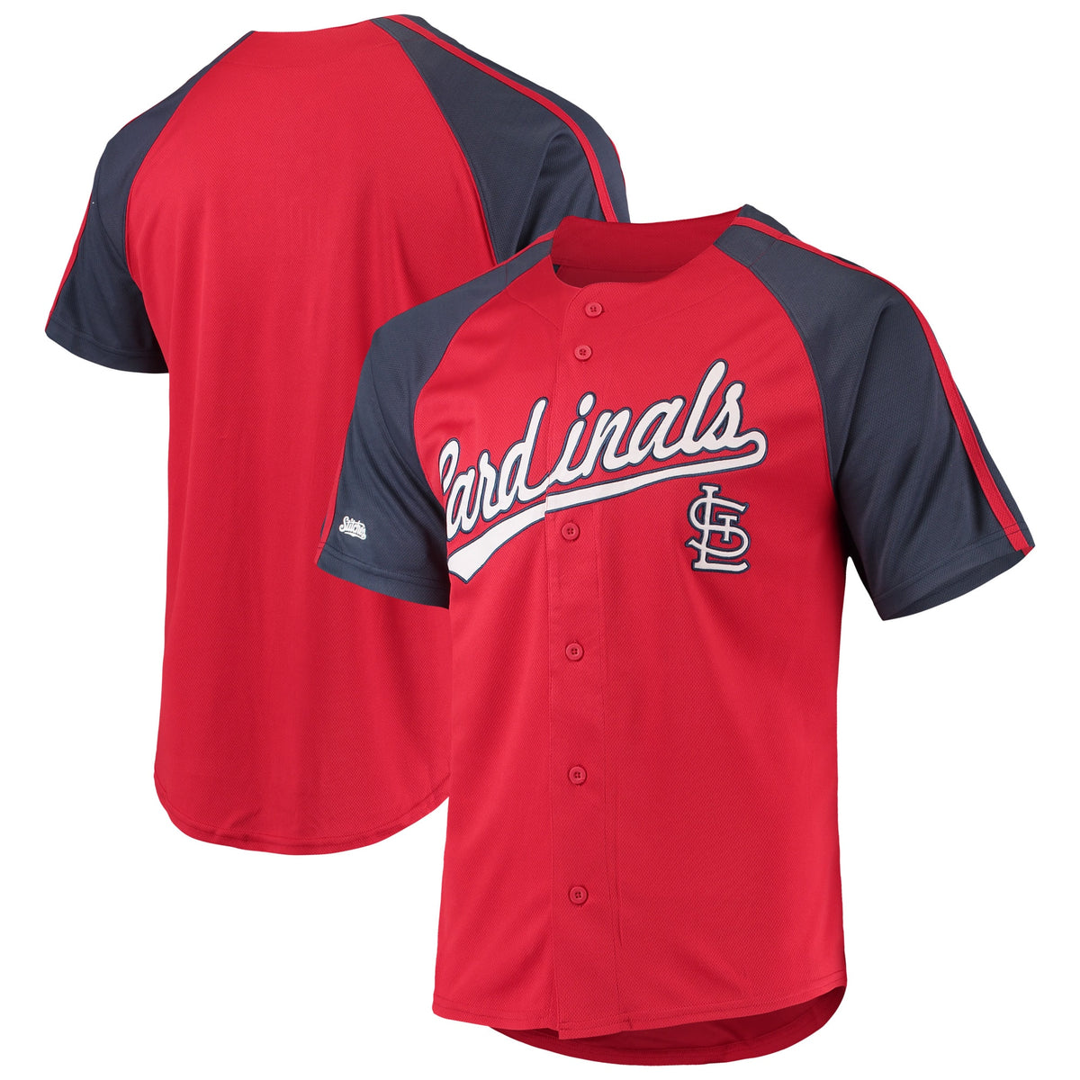 St. Louis Cardinals Stitches Button-Down Raglan Replica Jersey Red