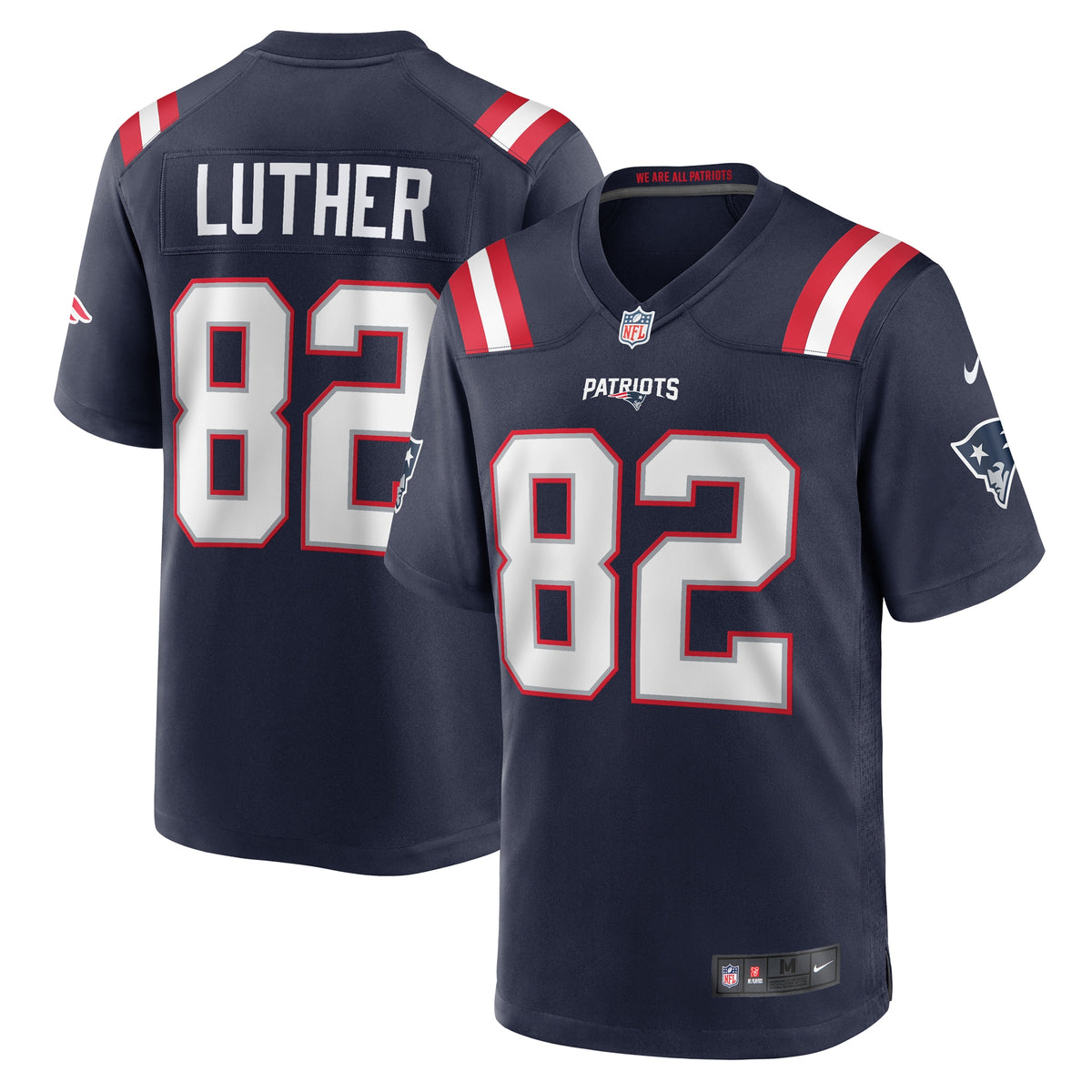 T.J. Luther New England Patriots Nike Team Game Jersey Navy