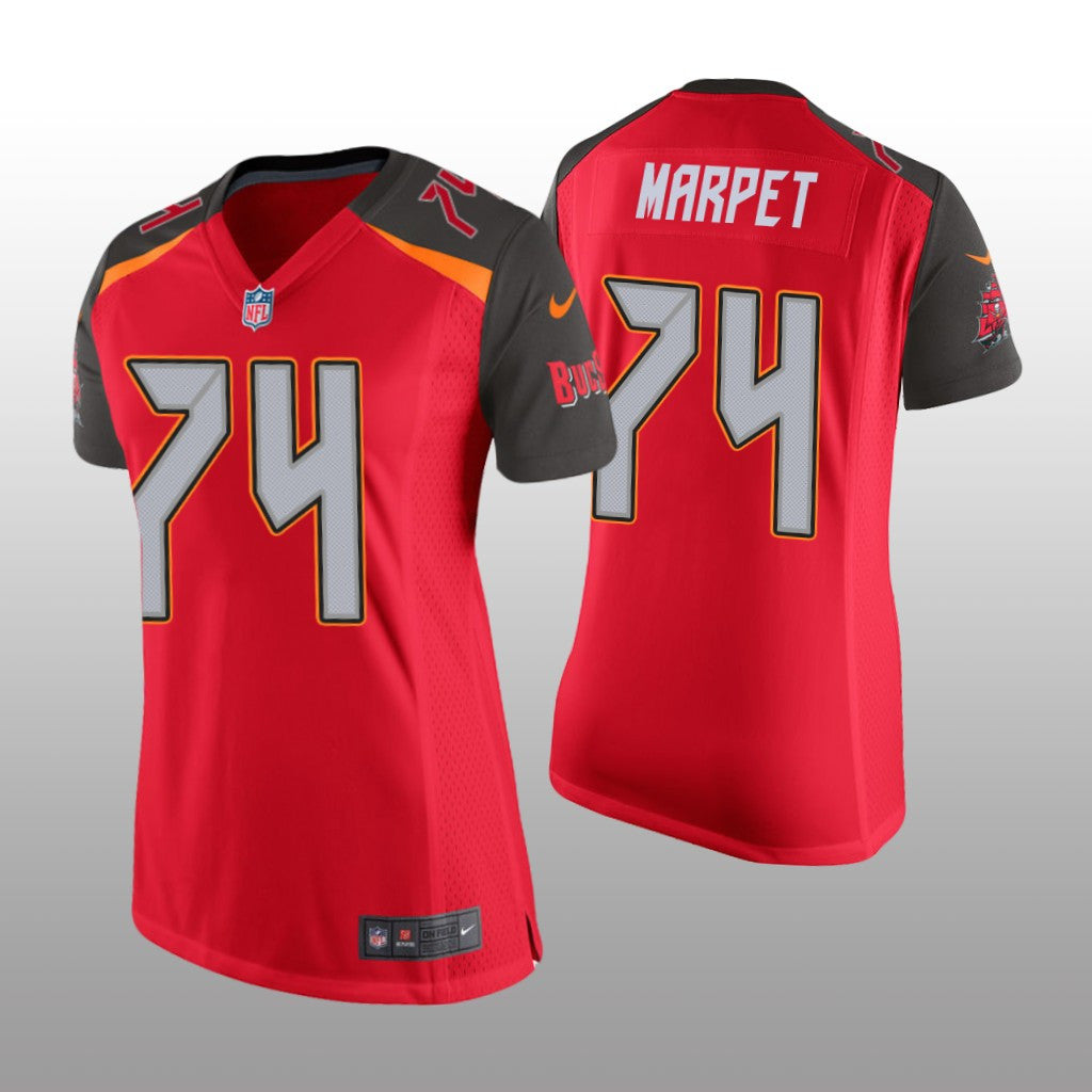 Tampa Bay Buccaneers #74 Red Ali Marpet Game Jersey Women