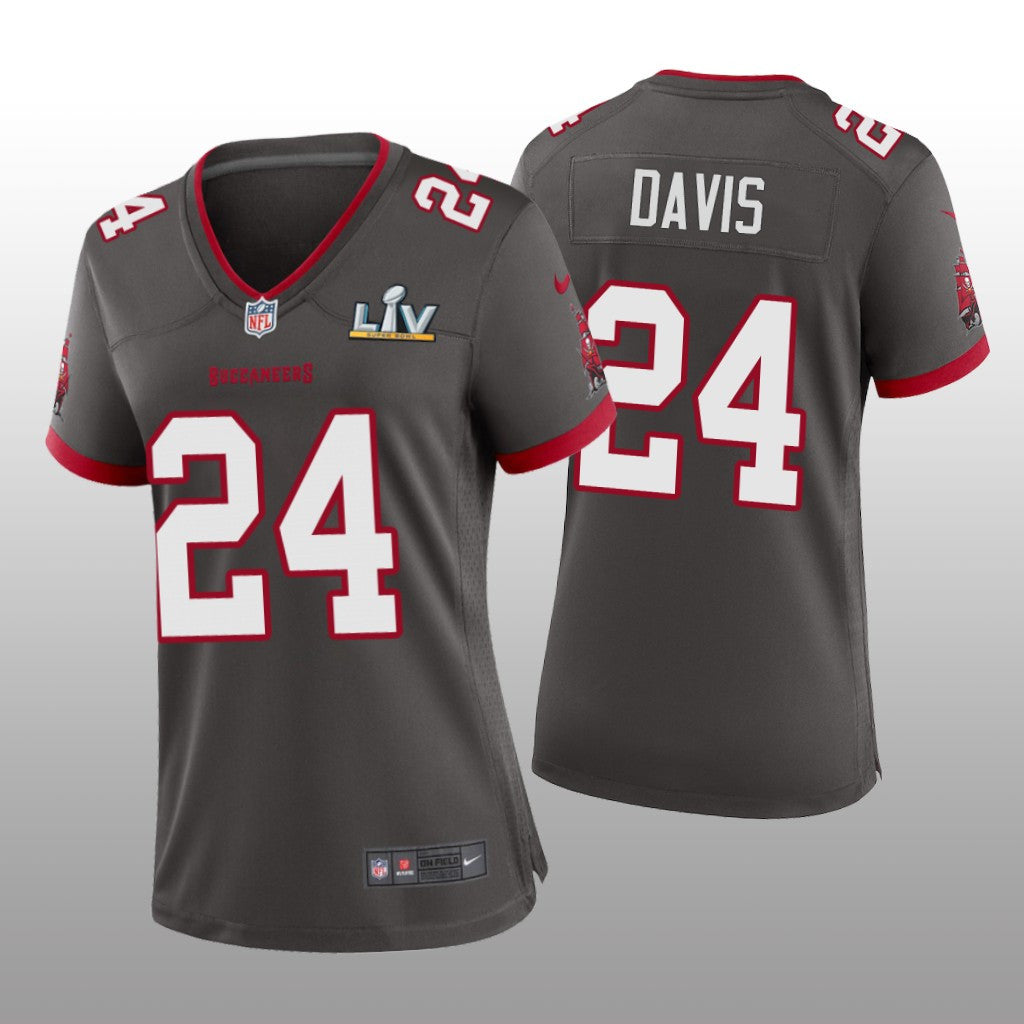 Tampa Bay Buccaneers Carlton Davis Pewter Game Jersey Super Bowl LV Women's