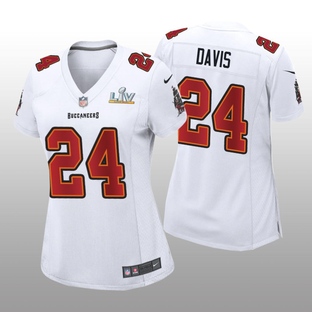 Tampa Bay Buccaneers Carlton Davis White Game Fashion Jersey Super Bowl LV Women's