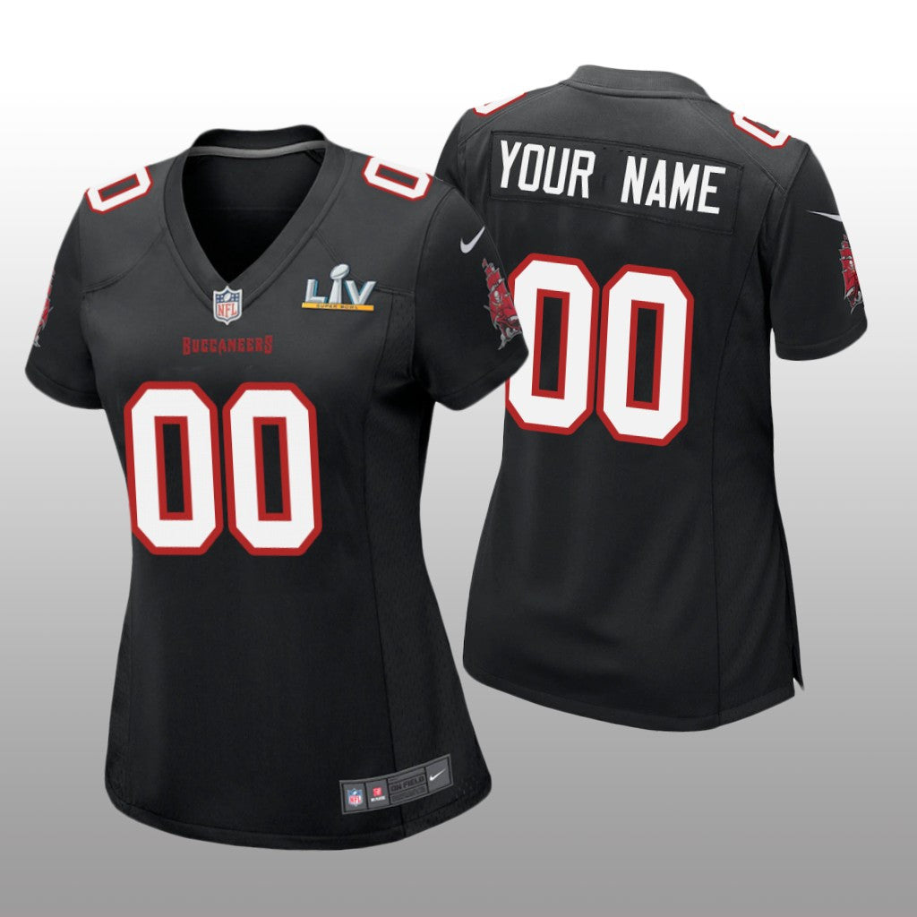Tampa Bay Buccaneers Custom Black Game Fashion Jersey Super Bowl LV Women's