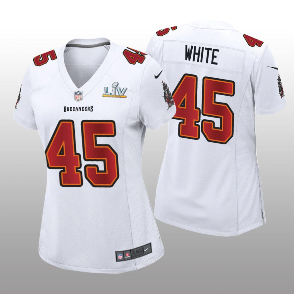 Tampa Bay Buccaneers Devin White White Game Fashion Jersey Super Bowl LV Women's