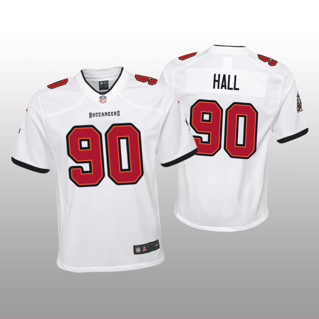 Tampa Bay Buccaneers Logan Hall White Jersey Game Youth