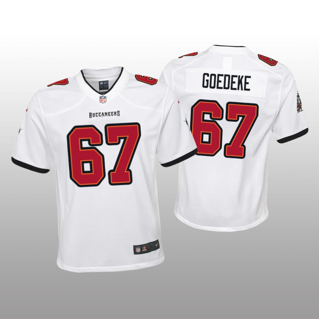 Tampa Bay Buccaneers Luke Goedeke White Jersey Game Youth