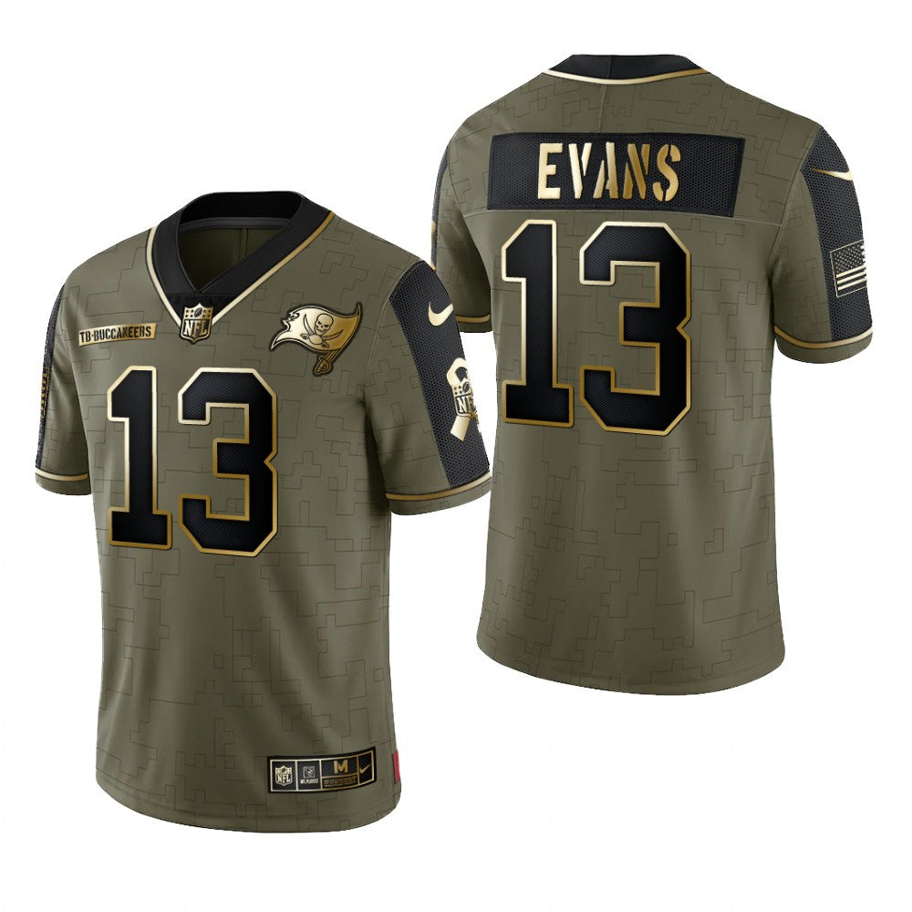 Tampa Bay Buccaneers Mike Evans Olive Gold Limited Jersey Salute To Service Men's