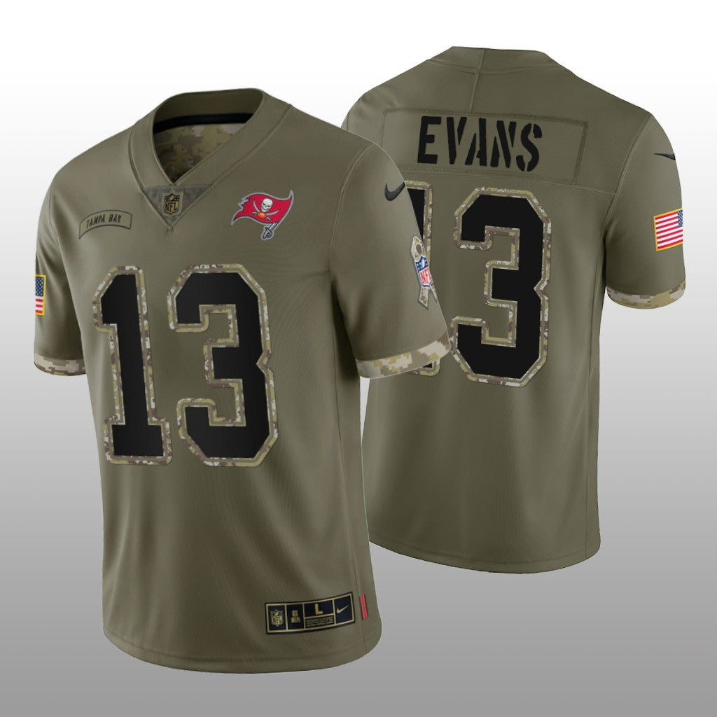 Tampa Bay Buccaneers Mike Evans Olive Jersey Salute To Service Men's