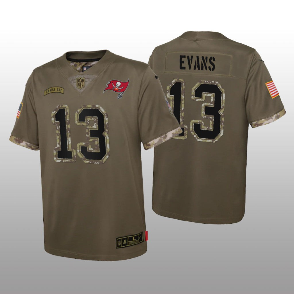 Tampa Bay Buccaneers Mike Evans Olive Limited Jersey Salute To Service Youth