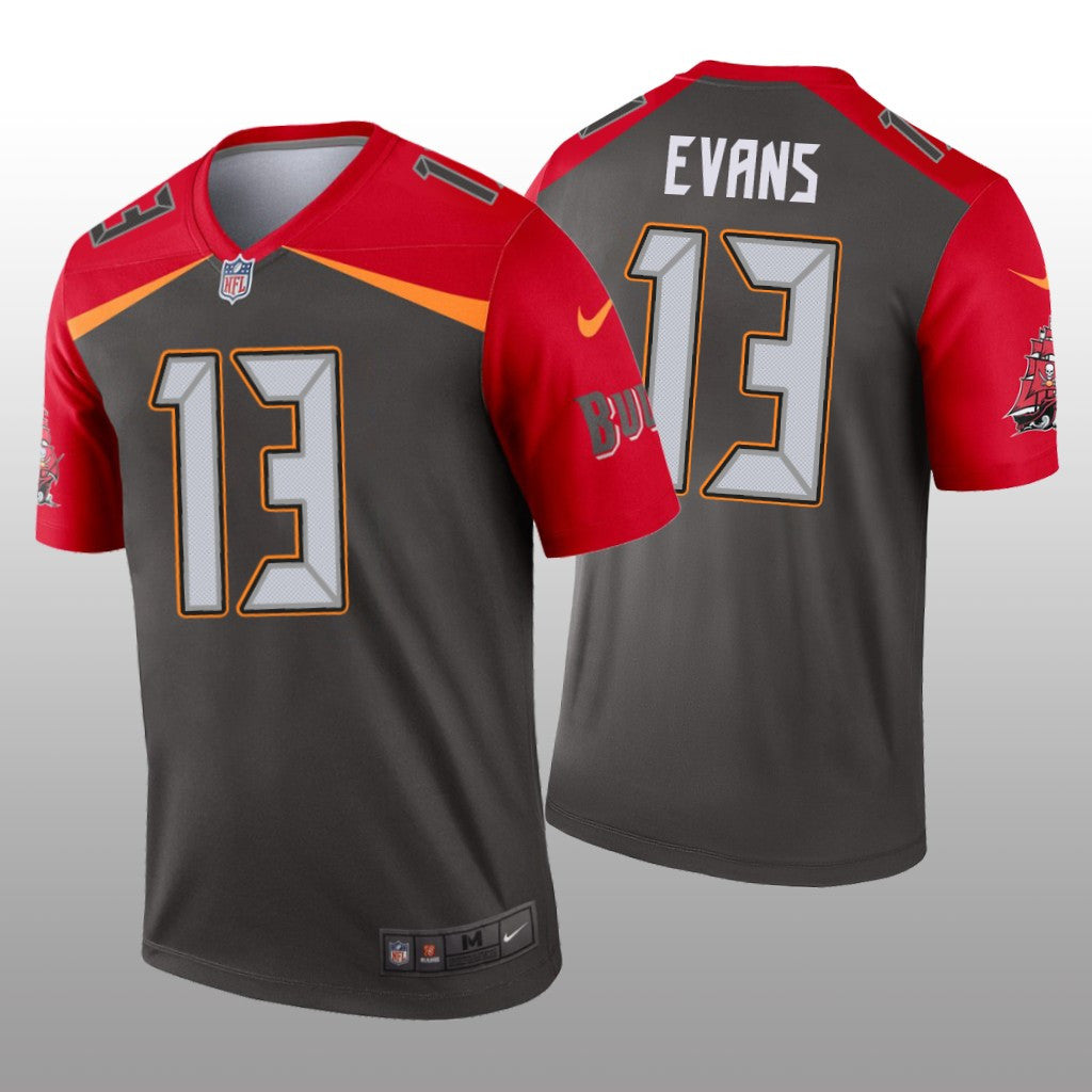 Tampa Bay Buccaneers Mike Evans Pewter Jersey Inverted Legend Men's
