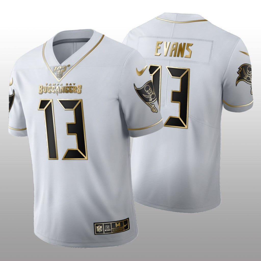 Tampa Bay Buccaneers Mike Evans White Golden Edition Jersey 100th Season Men's