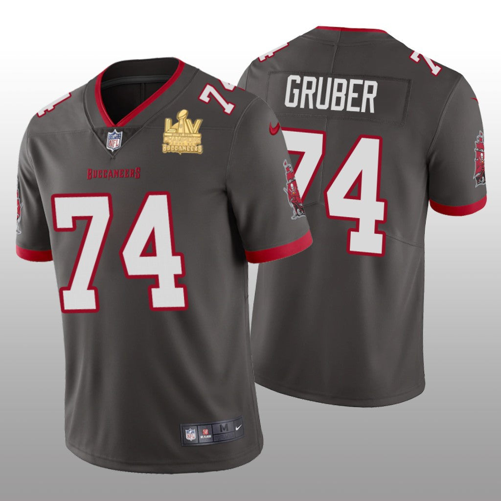 Tampa Bay Buccaneers Paul Gruber Pewter Vapor Limited Jersey Super Bowl LV Champions Men's